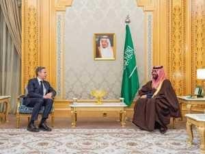 ولى العهد السعودى الأمير محمد بن سلمان يجتمع وزير الخارجية الأميركى أنتونى بلينكن